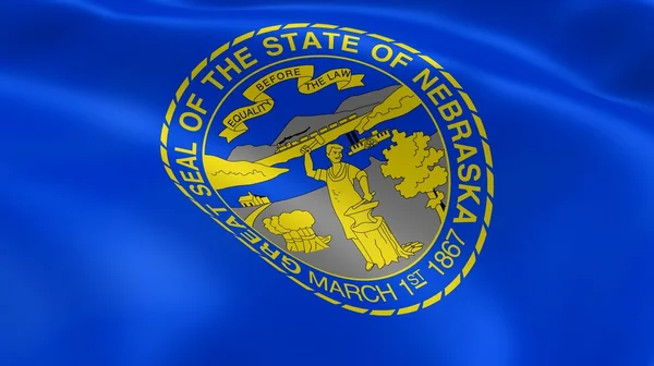 Nebraskan flaga na wietrze — Zdjęcie stockowe