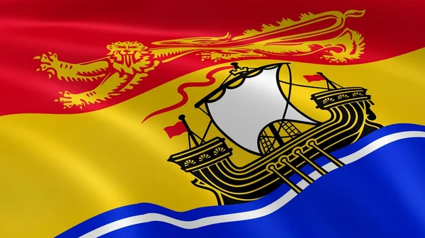 Nové Brunšvičtí vlajka ve větru — Stock fotografie