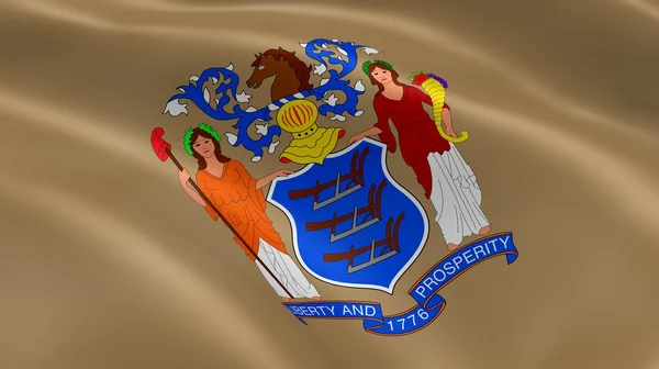 Új Jerseyan zászló a szélben — Stock Fotó