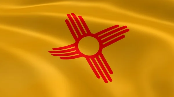 Flaga Nowego Meksyku na wietrze — Zdjęcie stockowe