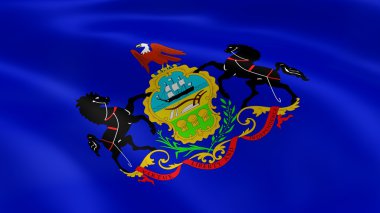 Pennsylvanian flag in the wind clipart