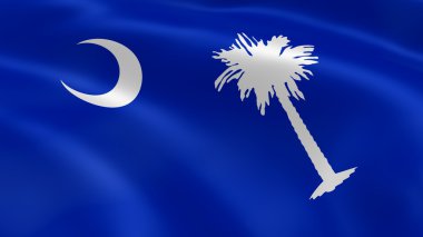 South Carolinian flag in the wind clipart