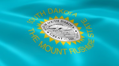South Dakotan flag in the wind clipart