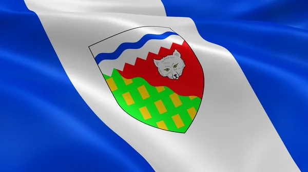 Severozápadní territorian vlajka ve větru — Stock fotografie