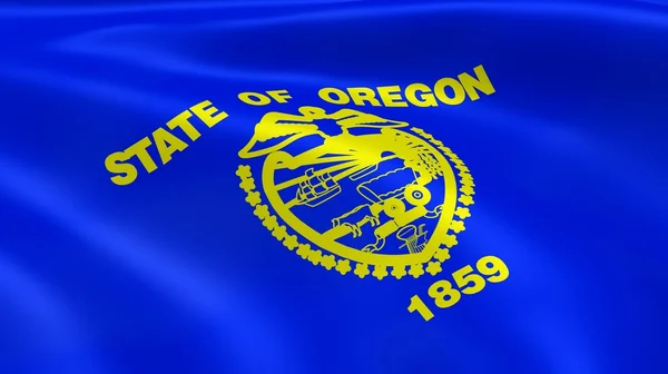 Oregonian flag in the wind — Stock Photo, Image