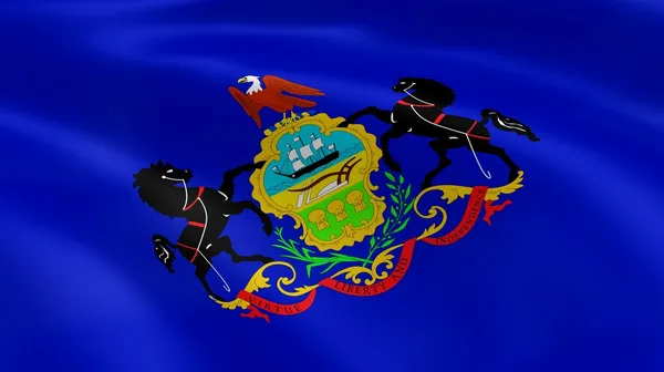 Pennsylvanian flagga i vinden — Stockfoto