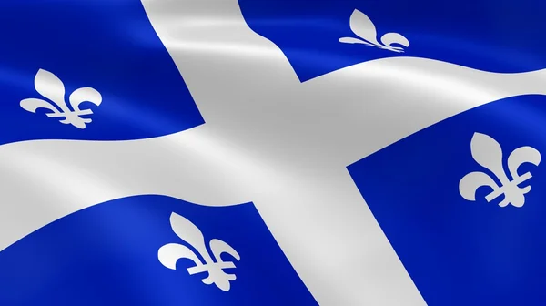 Quebecker vlag in de wind — Stockfoto
