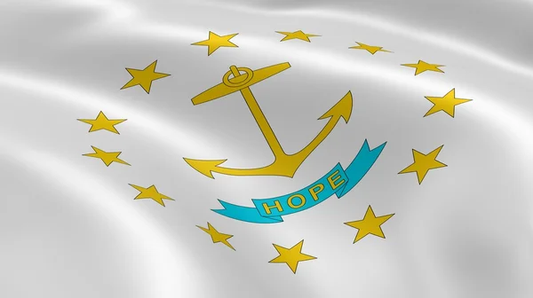 Прапор Род островів на вітрі — стокове фото