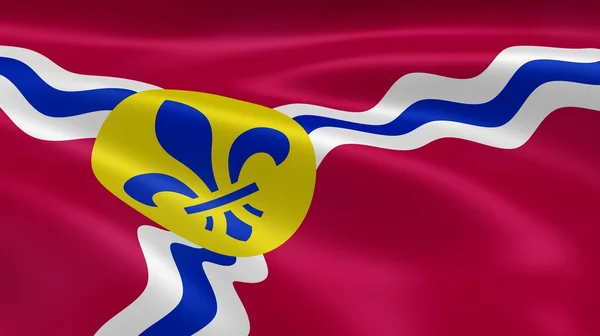 Saint Louisan flag in the wind — Stock Photo, Image