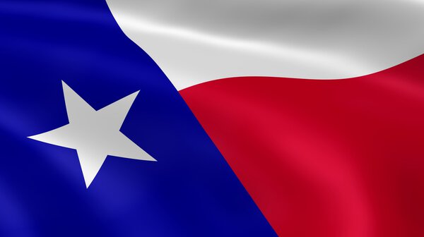 Texan flag in the wind