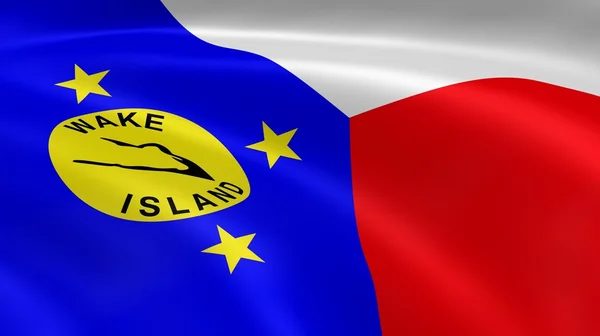 Ostrov Wake vlajka ve větru — Stock fotografie