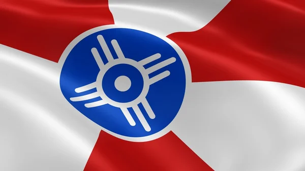 Wichita flag i vinden - Stock-foto