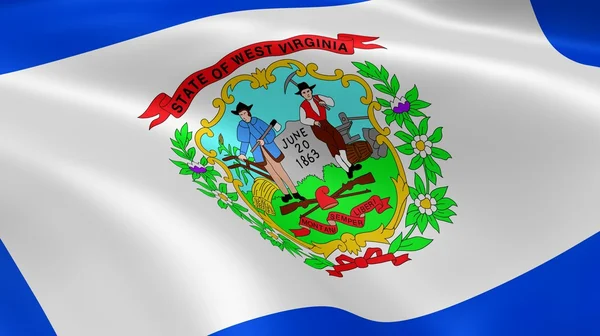 West Virginian flag i vinden - Stock-foto