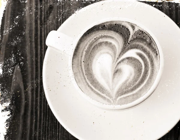 Dokulu stilize edilmiş bir fincan kahve. — Stok fotoğraf