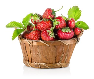 Strawberries in a basket clipart