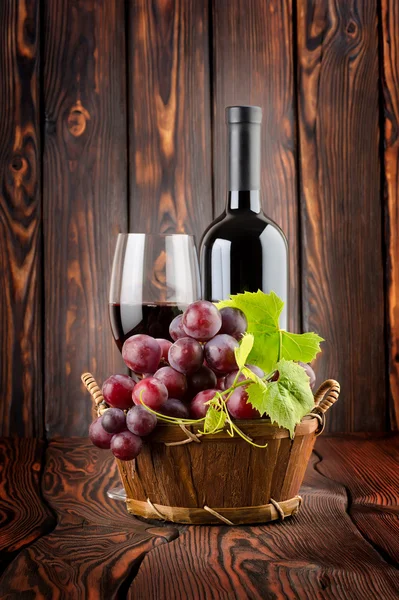 Víno a hrozny — Stock fotografie