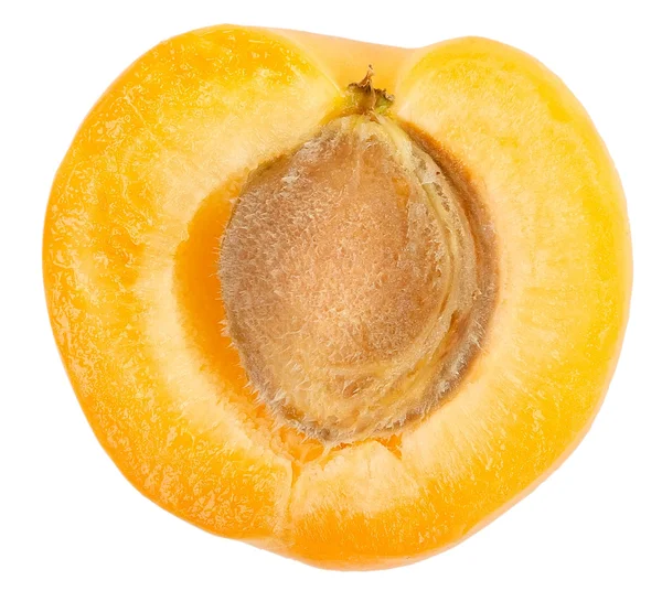 Apricot sectioned by knife — Stock Photo, Image