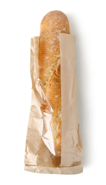 Baguette fraîche dans un sac en papier — Photo