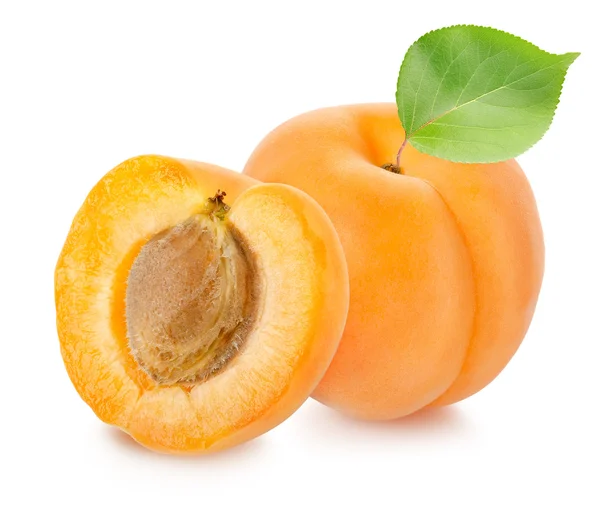 Apricots with leaf — Stock Photo, Image