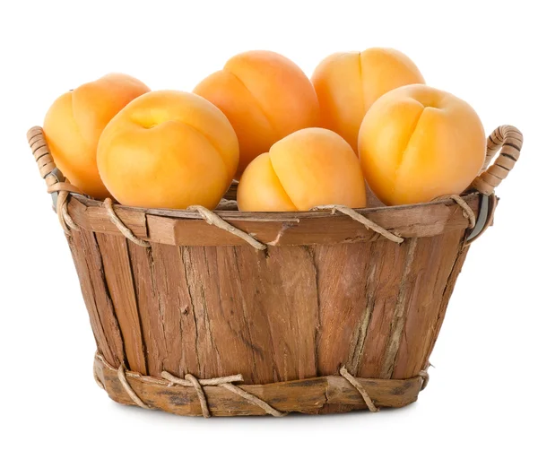 Raw apricots in a basket — Stock Photo, Image