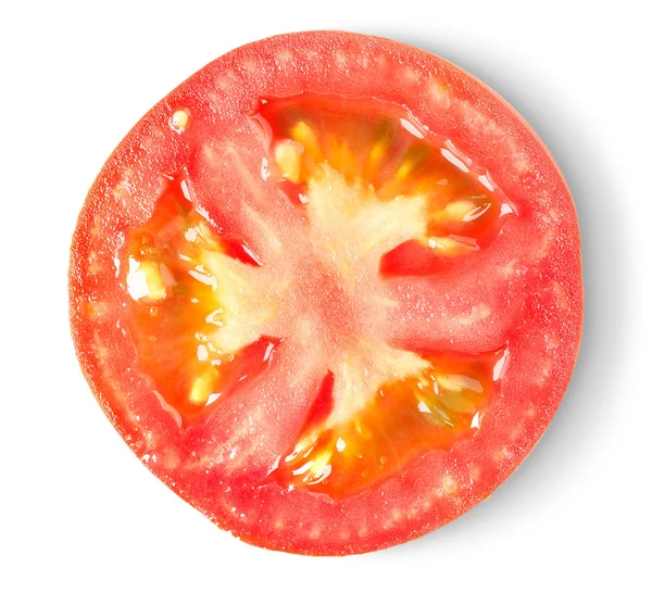 Μισό μια ντομάτα που απομονώνονται σε λευκό — Φωτογραφία Αρχείου