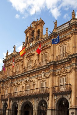 Facade of city hall in Salamanca clipart