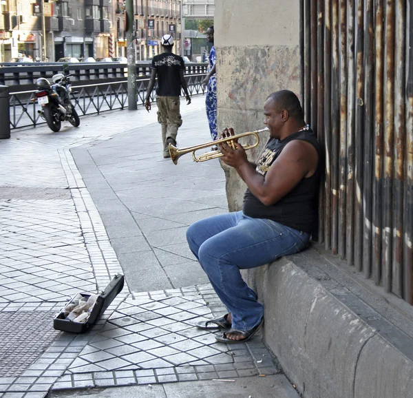 Jazz in the street of Madrid — Stok fotoğraf