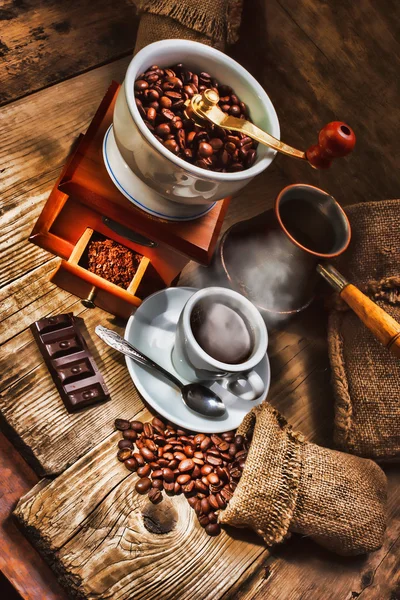 Macinino e altri accessori per il caffè — Foto Stock