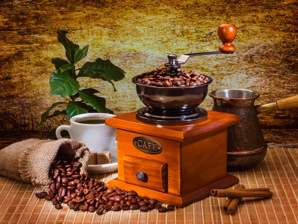Grinder and other accessories for the coffee — Stock Photo, Image