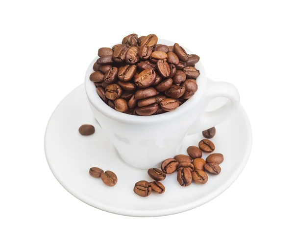 Чашка з кавовими зернами — стокове фото