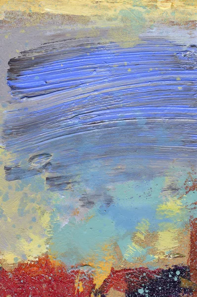 油画颜料釉和丙烯酸聚合物上硬质纤维板 — 图库照片