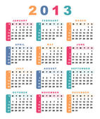 Kalendář 2013 (týden začíná nedělí).