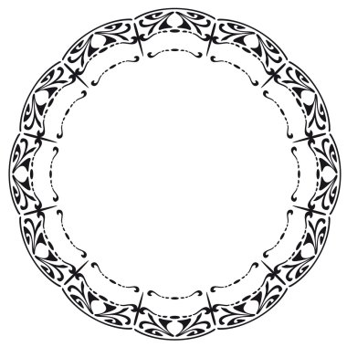 Rounded frame in the style of Art Nouveau. clipart