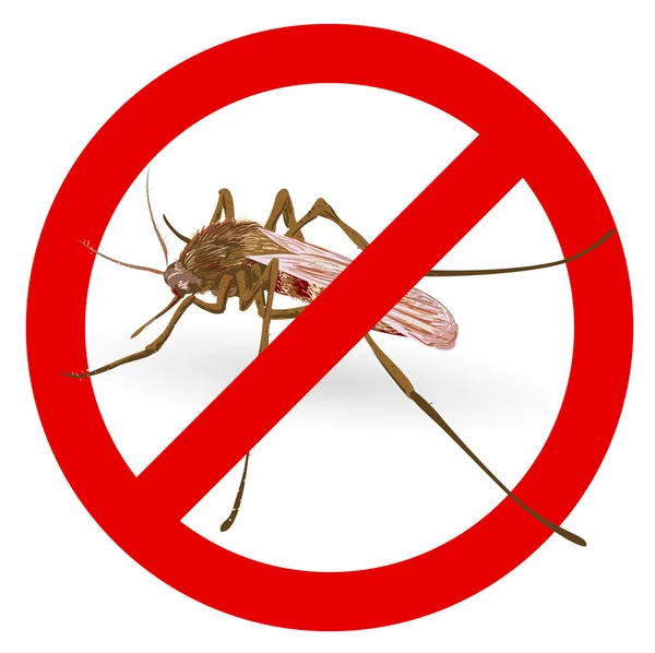 Stop segno zanzara . — Vettoriale Stock