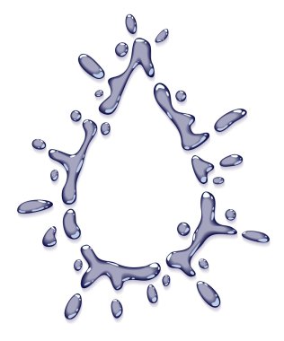 Stylized drop of liquid metal. clipart