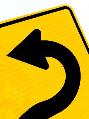 Arrow on roadsign pointing left for betterment clipart