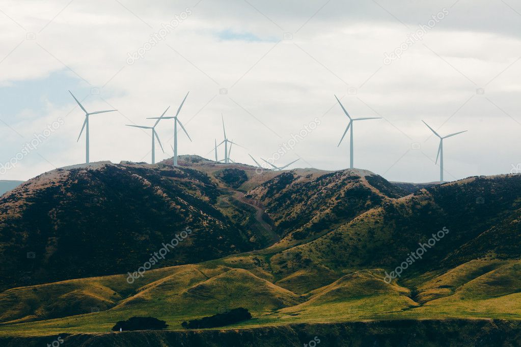 Wind turbines in mountainous terrain