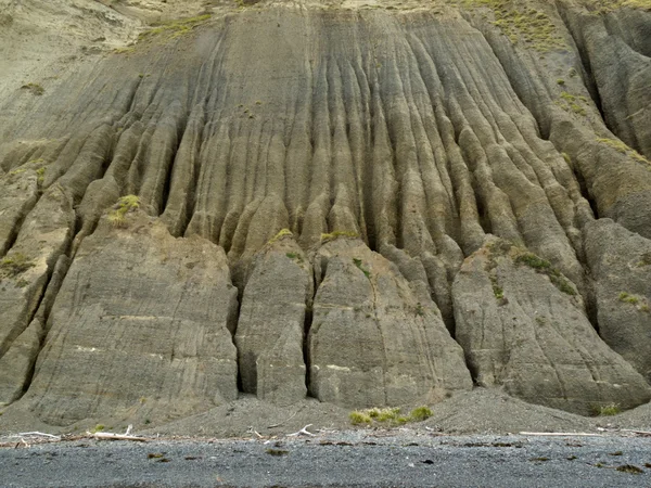 Badland erosion av mjuk konglomerat sediment — Stockfoto