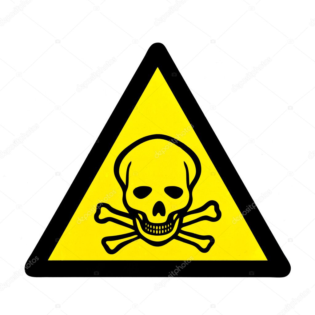 Danger to life skull and crossbones warning sign