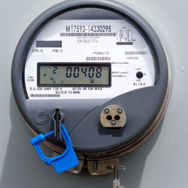 Smart grid residential digital power supply meter clipart
