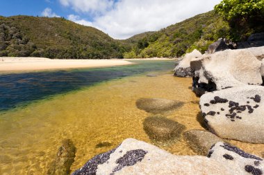 Granite boulders in Abel Tasman NP, New Zealand clipart