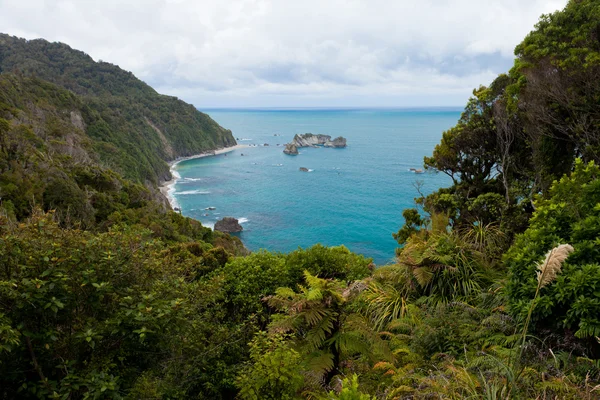 Mar de Tasman na costa oeste da Ilha Sul de NZ — Fotografia de Stock