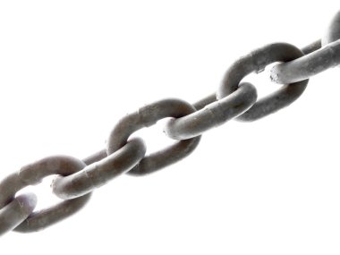 Heavy steel chain isolated on white background clipart