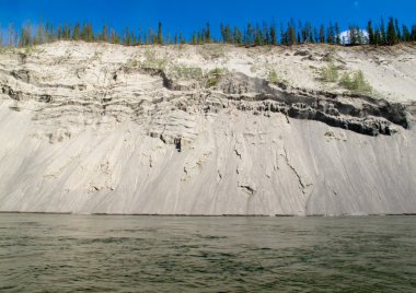 cutbank erozyon Kanada yukon Nehri