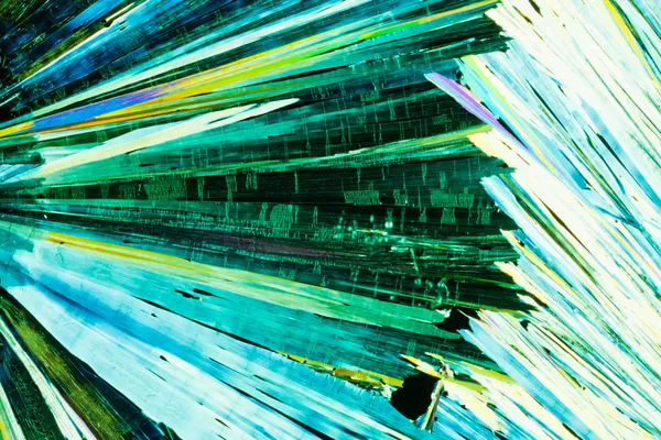 Urea or carbamide crystals in polarized light — Stock Photo, Image