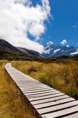 Hooker Valley with Aoraki Mt Cook Southern Alps NZ clipart