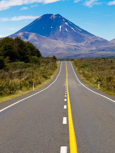 Straße zum aktiven Vulkan mt ngauruhoe in nz — Stockfoto