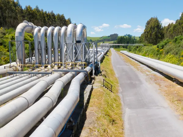 Pipeline-Installation für Verteilung und Versorgung — Stockfoto