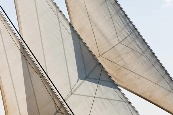 Yacht sails and rigging detail abstract background — Stock Photo, Image