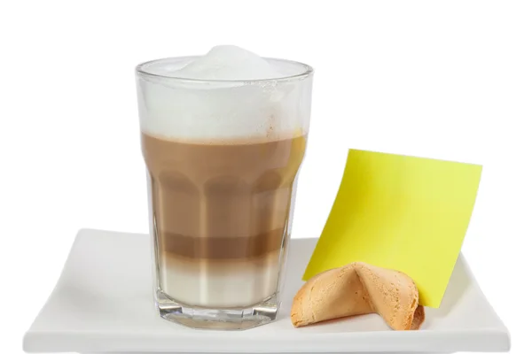 Cappuccino latte ve vysoké sklenici — Stock fotografie